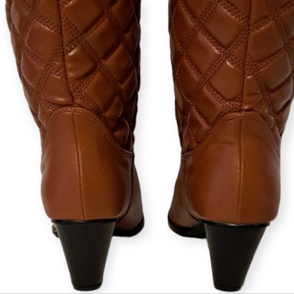 Quilted Western Boots Brown Size 8.5 - Picture 6 of 8